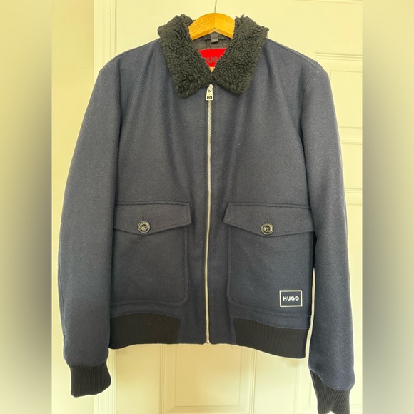 Hugo wool blend outerwear jacket